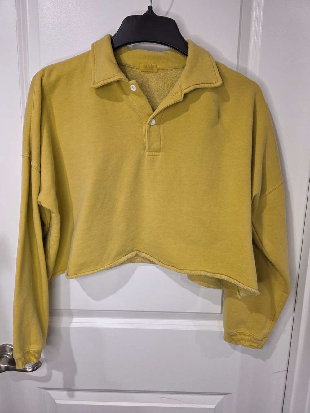 John Galt Collared Cropped Polo Sweatshirt